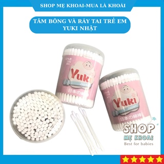 Tăm Bông YUKI Hộp 180 Cây Ngoáy Tai, Mũi Cho Bé Cực Tiện Lợi-SHOP MẸ KHOAi