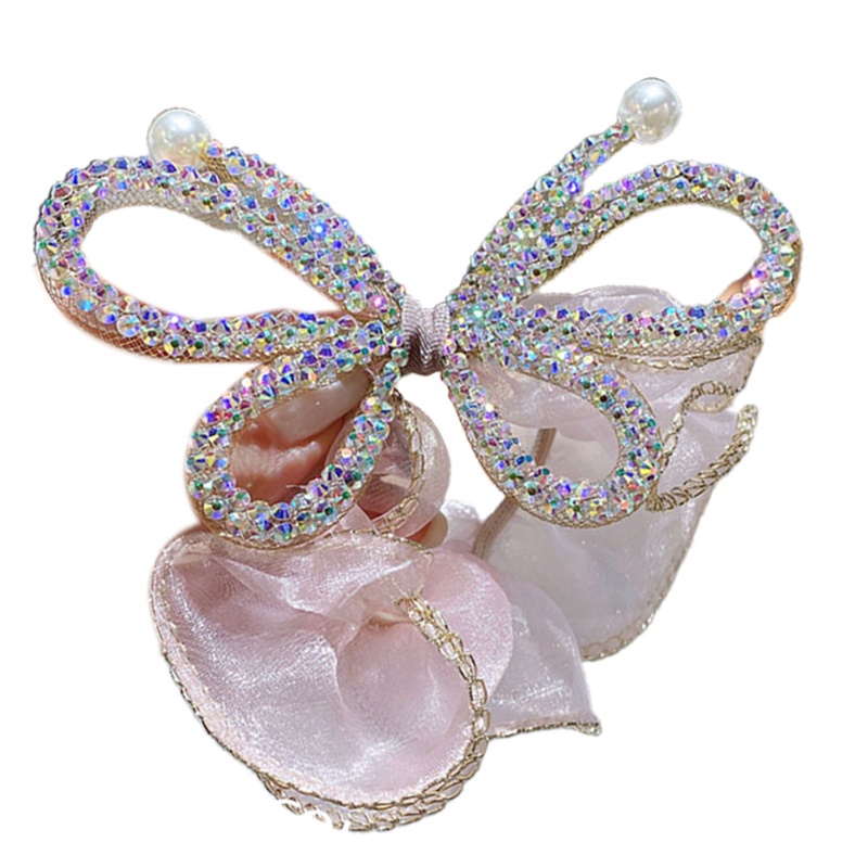 Dây Buộc Tóc Vải Tuyn Mềm Co Giãn Đính Đá Dễ Thương Cho Bé Gái Giá Đỡ