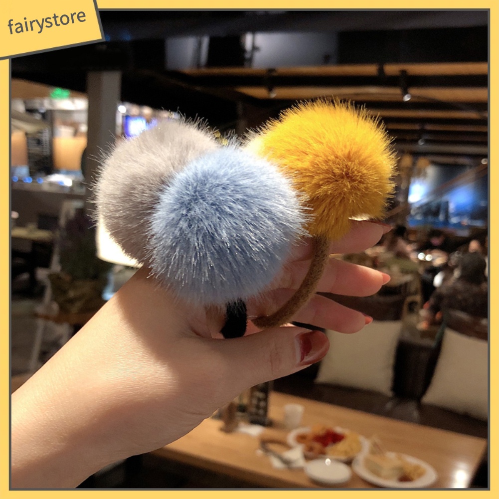 Dây Buộc Tóc Đính Quả Bông Nhỏ Xinh Xắn Cho Nữ