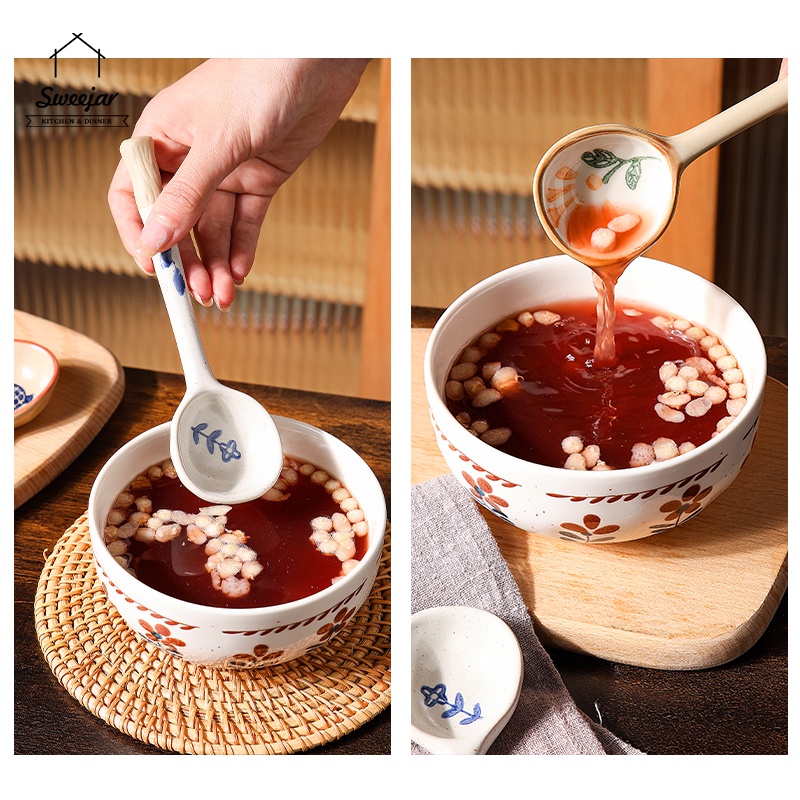 Sweejar 1 Muỗng Ăn Súp Bằng Sứ Với Tay Cầm Dài Sáng Tạo Cho Nhà Hàng