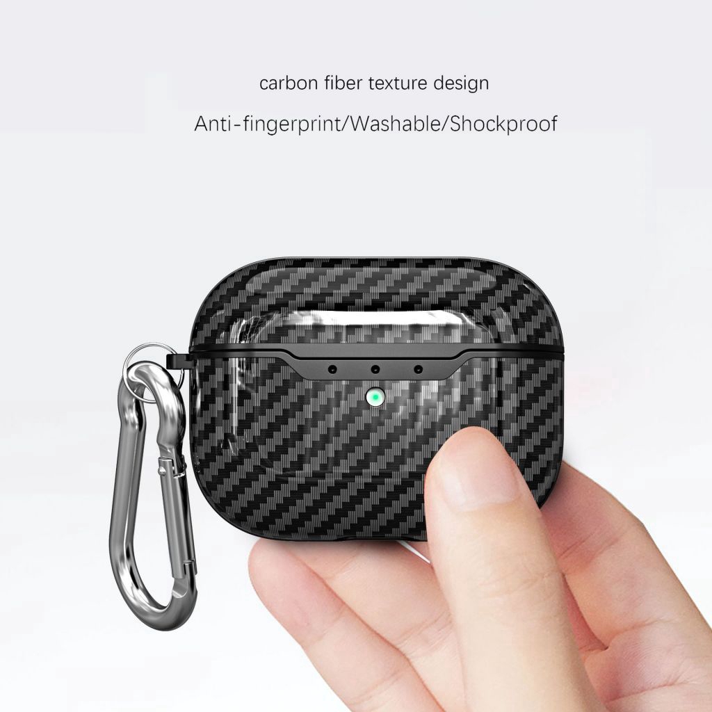 Vỏ Bảo Vệ Hộp Đựng Tai Nghe Airpods Bằng Sợi Carbon Chống Sốc