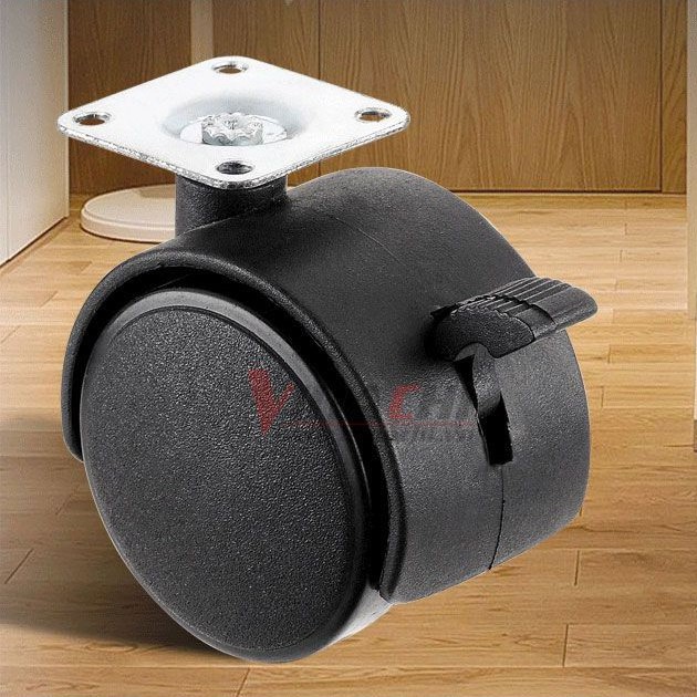 Bánh Xe Lăn Đế Bắt Vít Khóa Hãm-50mm - 1 Cái - Bánh Xe Lăn Đế Bắt Vít Khóa Hãm Chuyên Dùng Sản Xuất: Bàn, Ghế, Giá Để Đồ