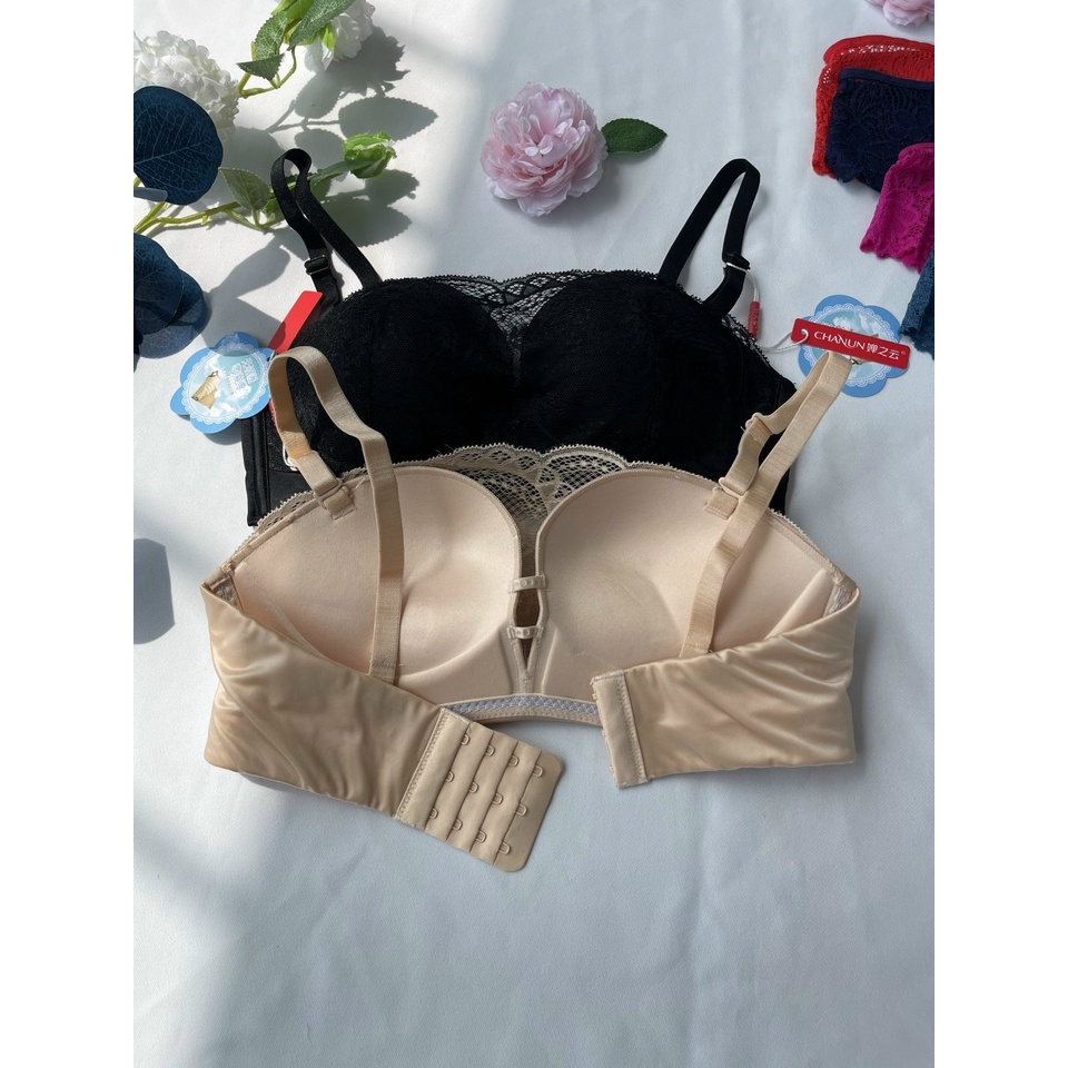Sale 50% :Áo ngực ren mút ép quả ngang  đệm nâng 1,5 cm mềm êm đủ size