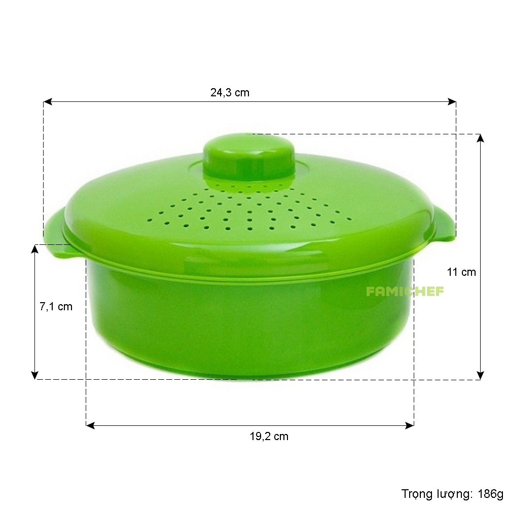 Bộ 3 thố luộc rau quả trong lò vi sóng Tashuan TS3535 - Màu ngẫu nhiên