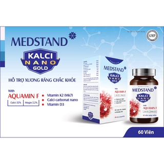 Viên uống bổ sung canxi kalci nano gold medstand, lọ 60 viên