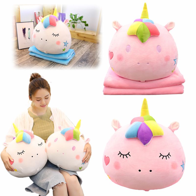 Chăn Gối Nhồi Bông Hình Kỳ Lân Hoạt Hình Đáng Yêu