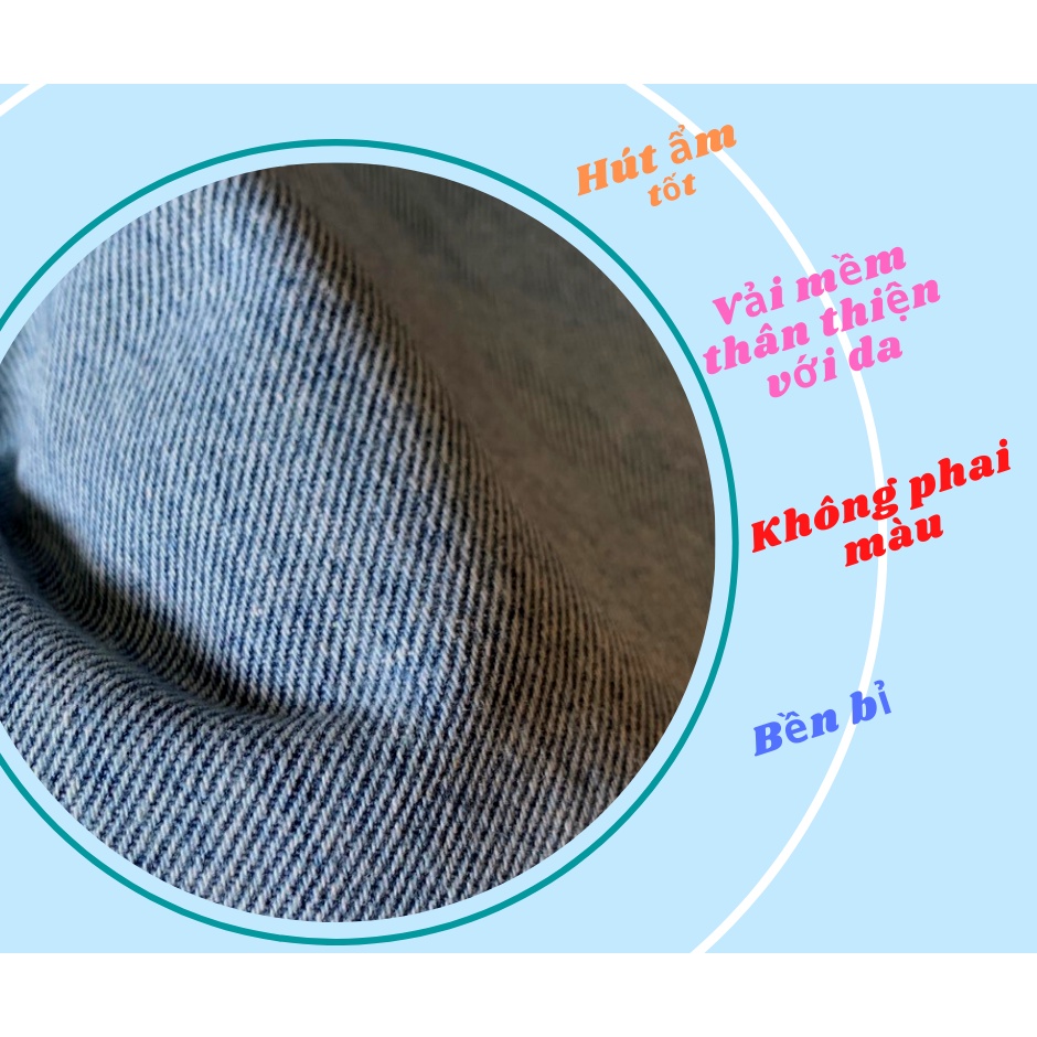 Quần jean baggy xanh nam, nữ ống rộng, dáng suông, không phai màu-A02