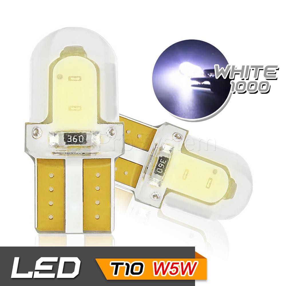 65Infinite (Cặp Gói COB LED T10 W5W Trắng) Silicone T10 W5W Đèn biển số mờ