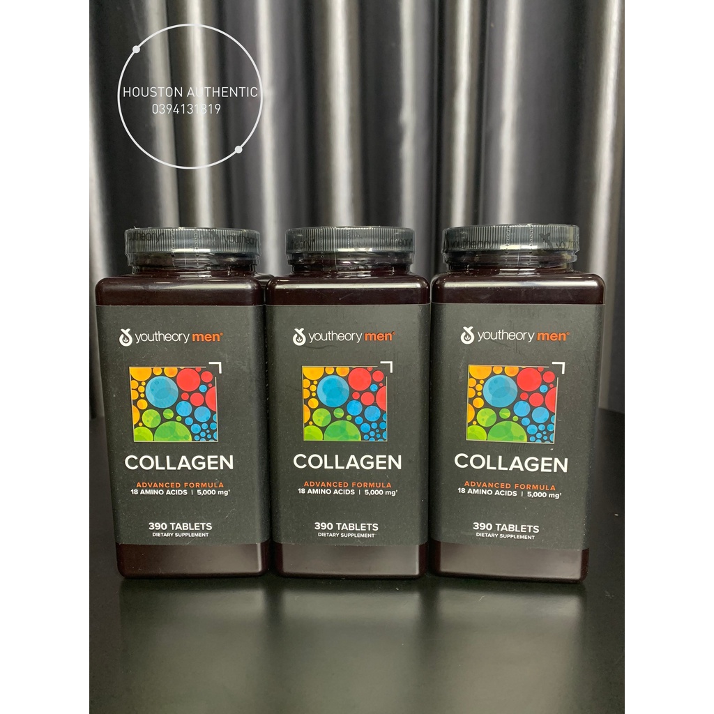 Viên uống Collagen cho nam Youtheory Collagen for Men Mỹ 390 viên _ Live mua hang tại Mỹ