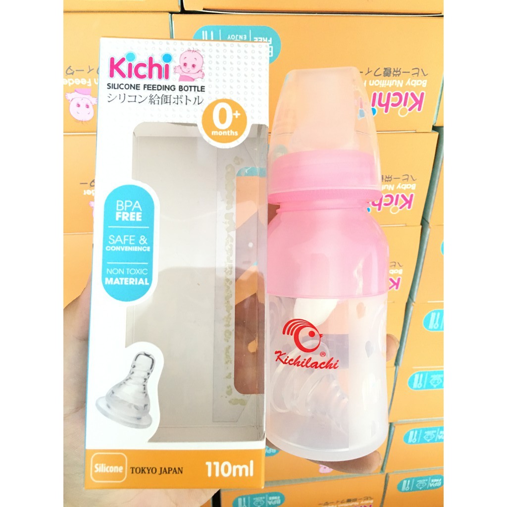BÌNH SỮA SILICON CỔ HẸP 110ML 2 MÀU