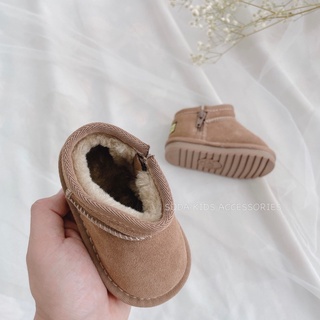 Bốt da lộn lót lông siêu dày ấm cho bé (Ảnh thật)