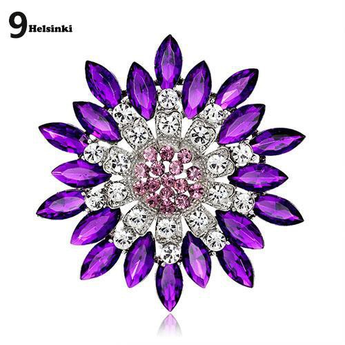 Ghim CàI ÁO HìNh Bông Hoa ĐíNh Pha Lê Giả ThờI Trang Cho Nữ