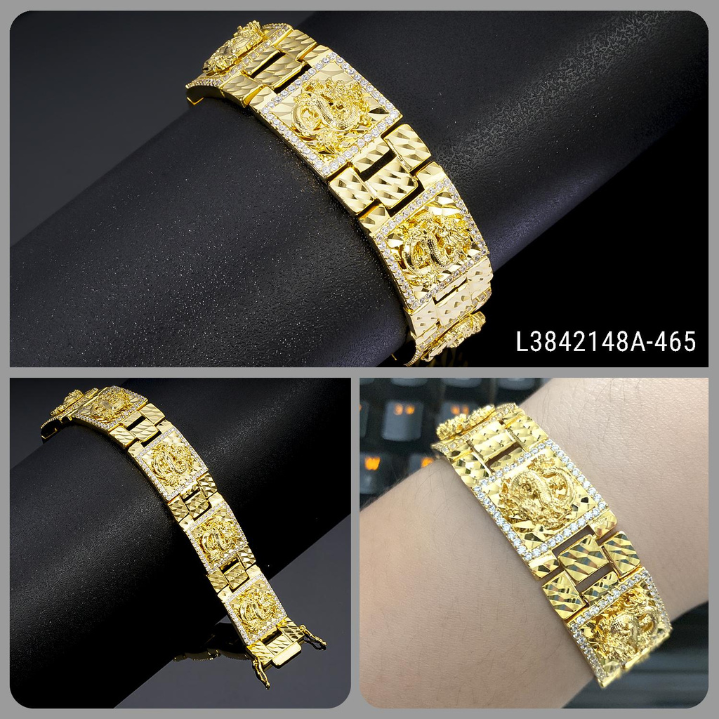 Lắc tay nam cá tính mạ vàng 18K cao cấp JK Silver lacnam15