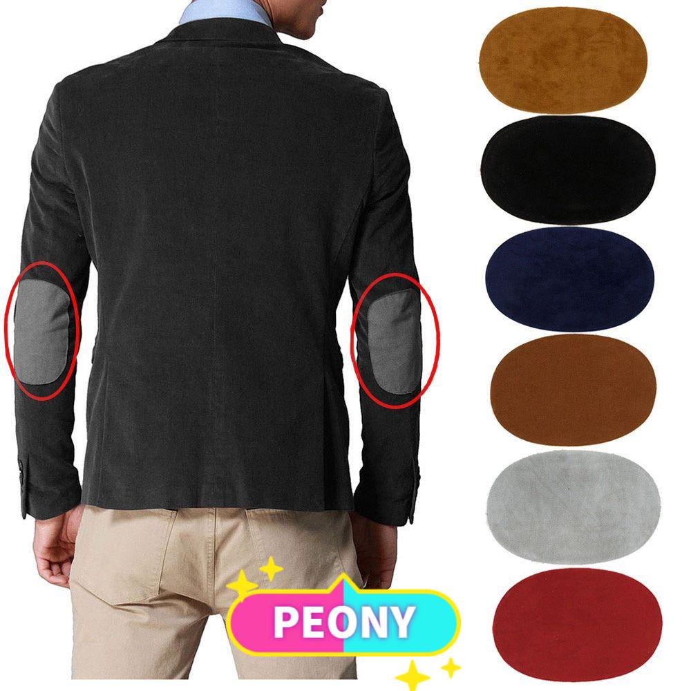1 Cặp Miếng Vải Da Lộn Hình Bầu Dục Nhiều Màu Dùng Để Vá Quần Áo Diy