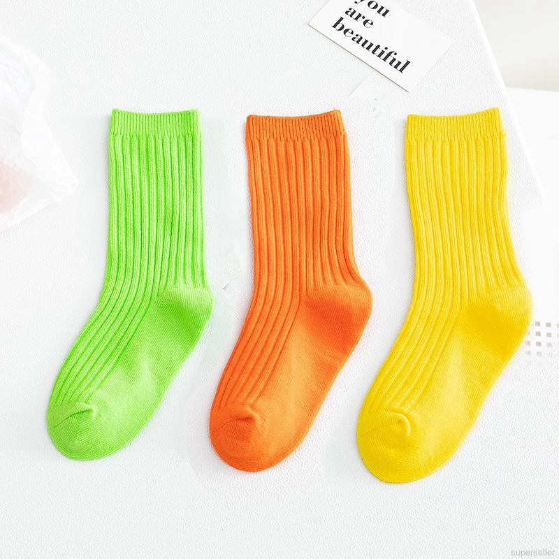 Bộ 3 đôi vớ cotton mềm thoải mái kiểu hoạt hình dễ thương cho bé 1-8 tuổi