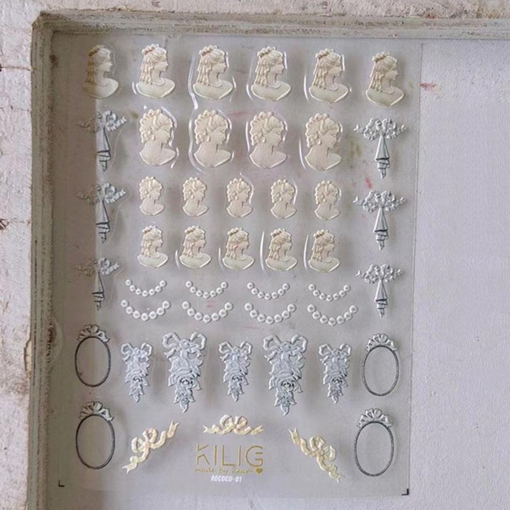 Miếng Dán Trang Trí Móng Tay 3D Dập Nổi Hình Trái Tim Tình Yêu Độc Đáo