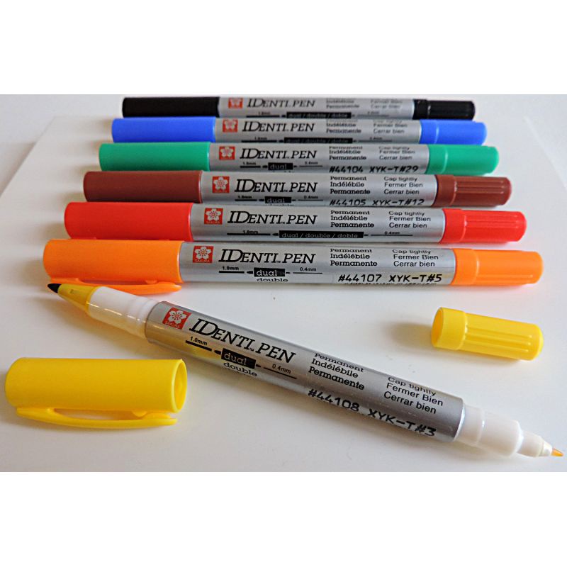 Bút lông dầu 2 đầu đánh dấu đa chất liệu Sakura Identi Pen Dual Point - Ngòi 0.4mm / 1.0mm