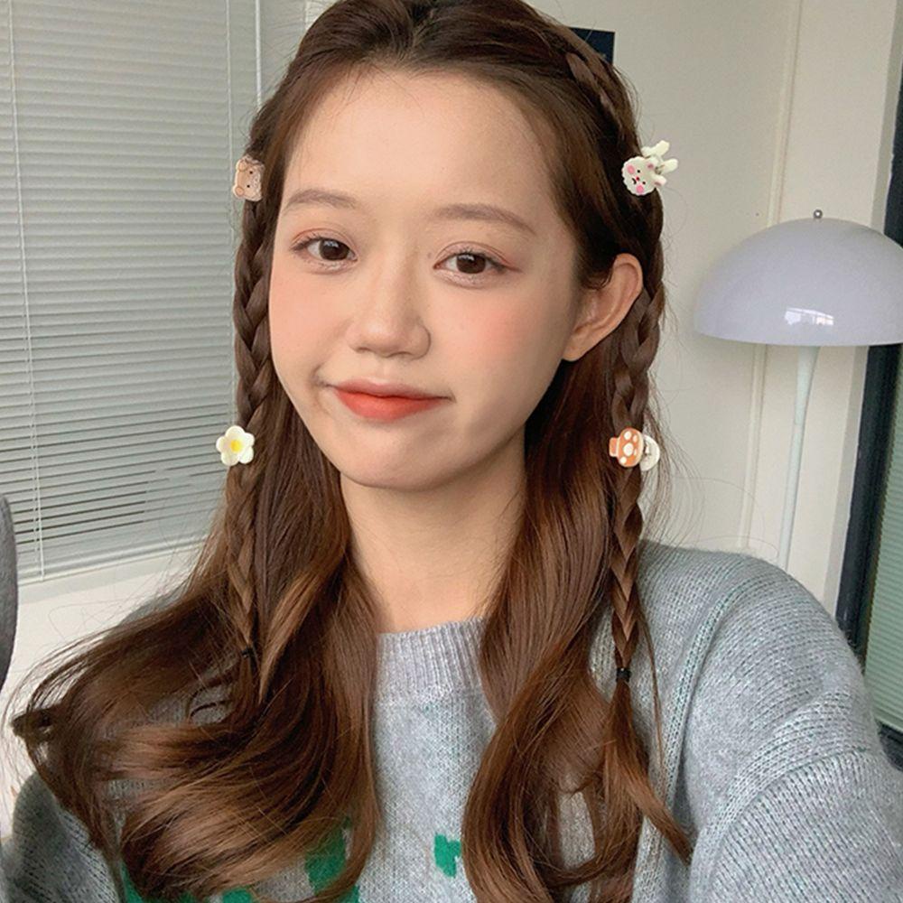 NICKOLAS Kẹp Tóc Móng Vuốt Hình Gấu / Cherry / Mặt Cười Kiểu Hàn Quốc Ngọt Ngào