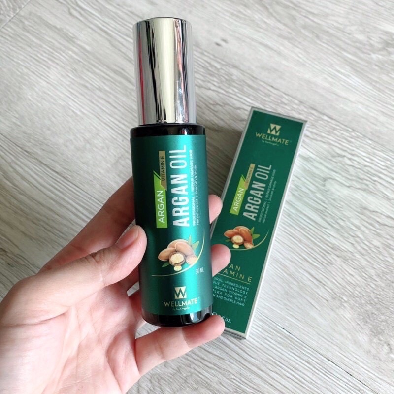 Tinh Dầu Phục Hồi Tóc Hư Tổn Nặng Argan Oil Vitamin E Wellmate 60ml