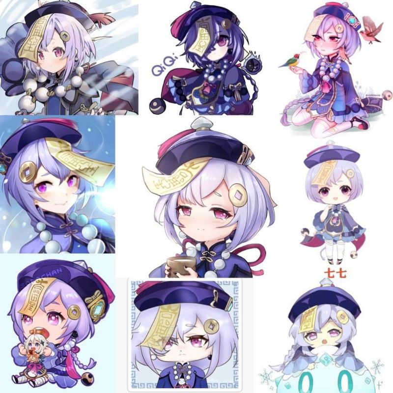 10-60 hình dán Stickers Qiqi Genshin Impact decal