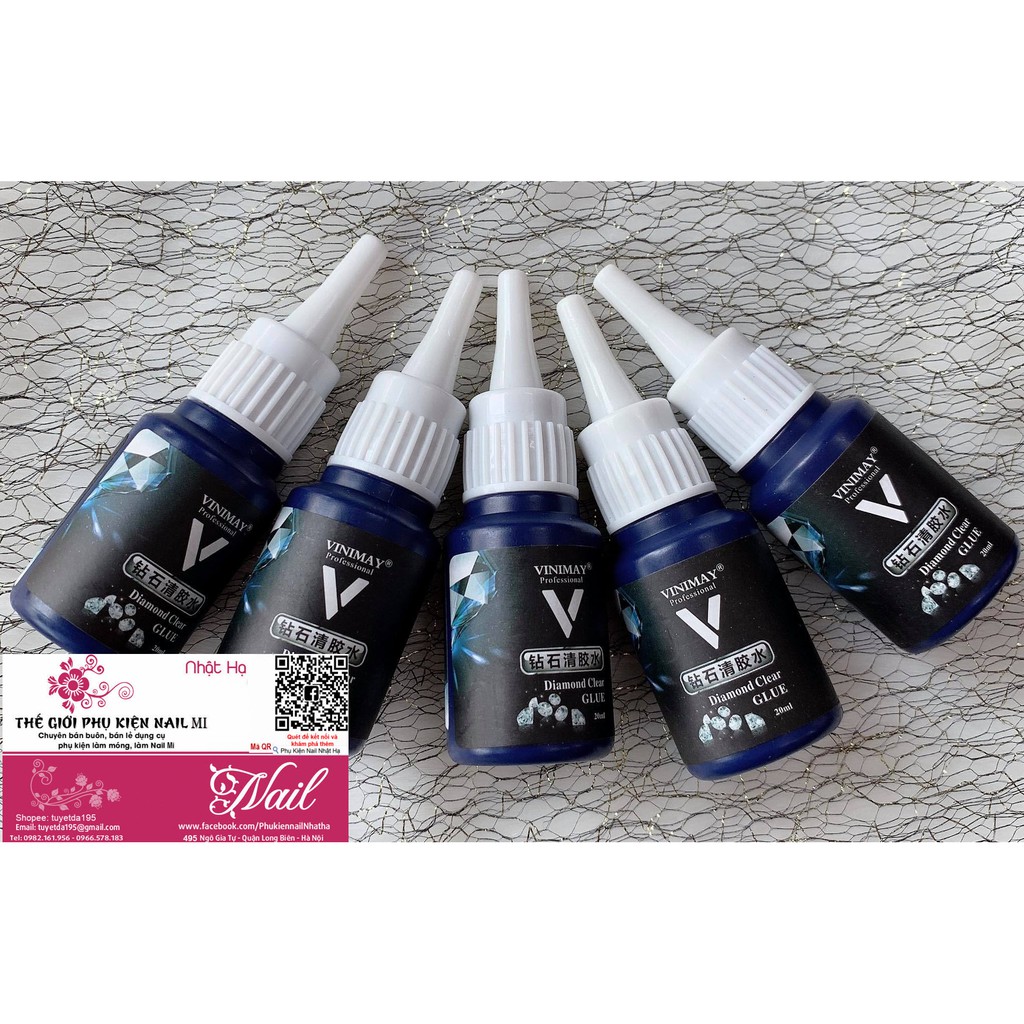 Nước Sáng Đá NAIL Cao Cấp  Vinimay - DIAMOND Clean Glue 20ml - Lẻ 1 Chai