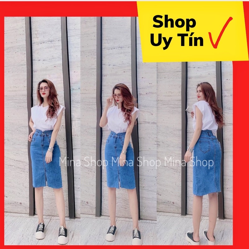 Chân Váy Jean bó 1 khuy ❤️ SALE❤️Jean loại 1, thiết kế cao cấp sang trọng, bó eo lên dáng | BigBuy360 - bigbuy360.vn