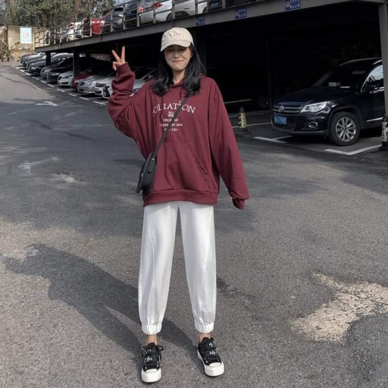 [Hàng Cao Cấp] Áo Khoác Nỉ Nam Nữ Hoodie Đỏ SOLI Unisexx dưới 65kg - Dáng Rộng Kèm Mũ G084 | BigBuy360 - bigbuy360.vn