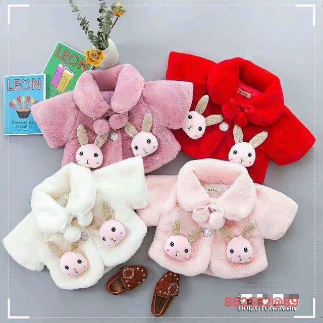 Áo choàng lông cao cấp quảng châu cho bé gái 8-18kg