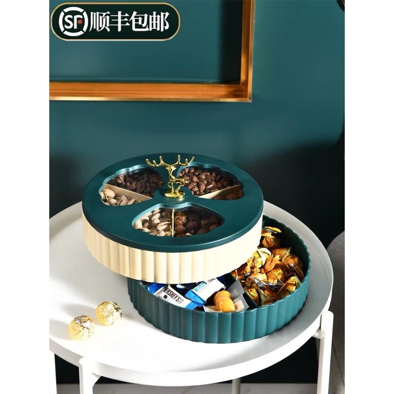 KHAY MỨT TRÒN NẮP HÌNH HƯƠU SANG CHẢNH 2 TẦNG MỚI 2020 | BigBuy360 - bigbuy360.vn