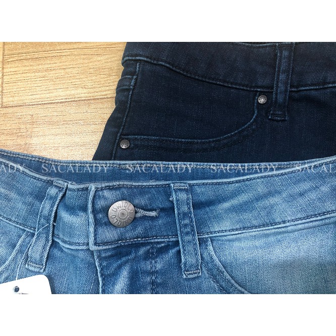 Quần Short Jeans U N Q Tua Rua Ống Cắt Nhãn - 0660