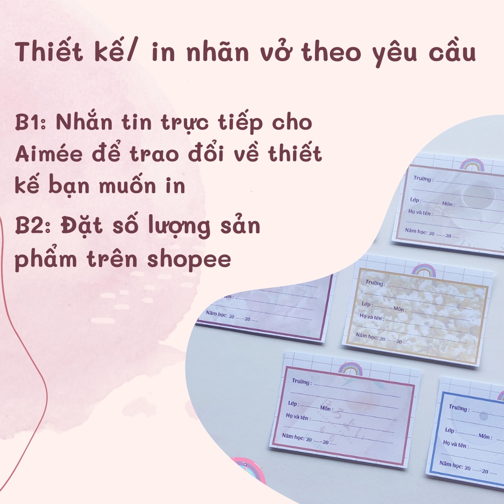 Nhãn vở in theo yêu cầu | Aimée
