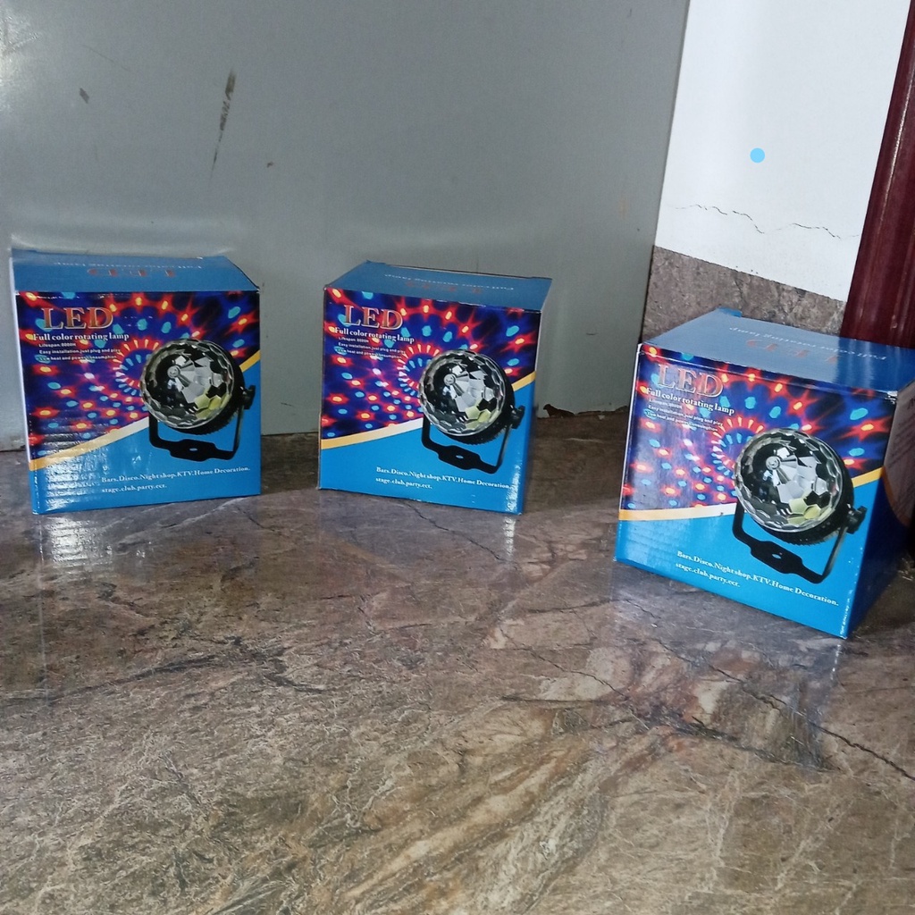 FREESHIP Đèn Led Xoay Trang Trí 7 Màu Cảm Ứng Theo Nhạc Vũ Trường, Sân Khấu Dành cho Dân Bay
