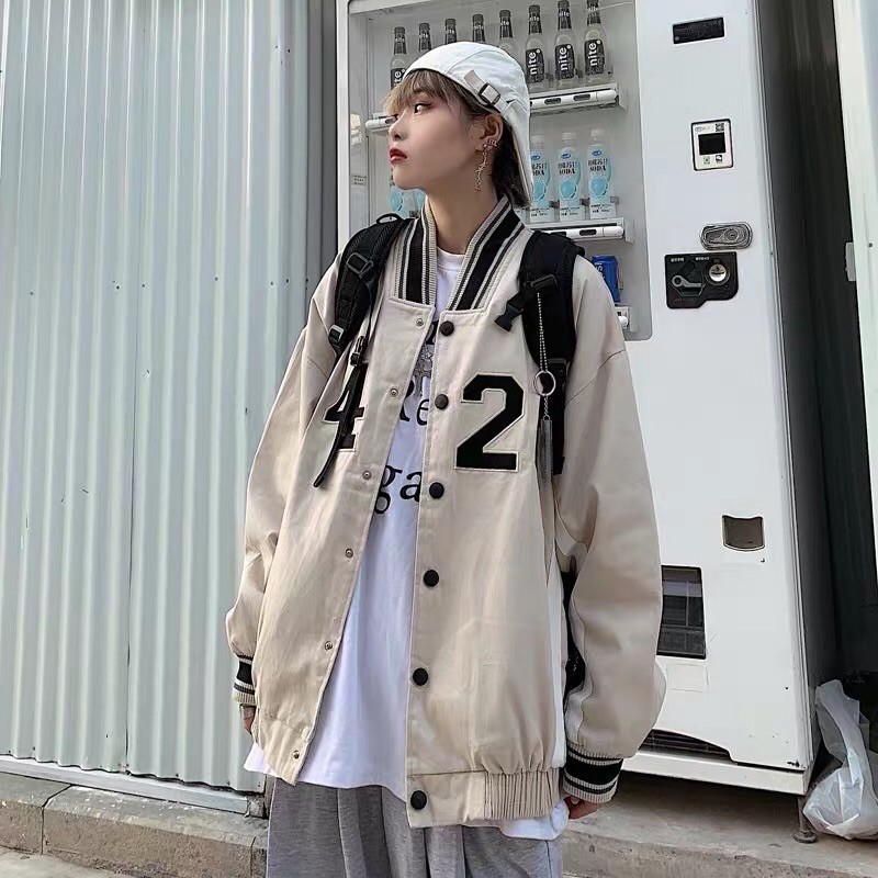 [HOT] Áo Bomber bóng chày Unisex Form Rộng