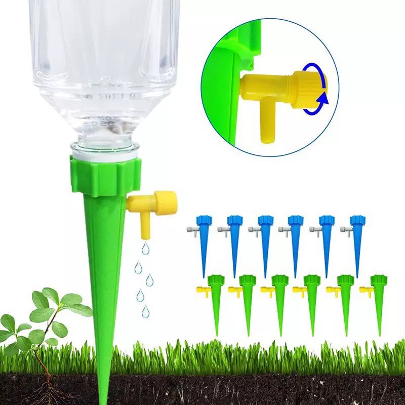 Bộ 10 Vòi tưới cây nhỏ giọt tự động gắn chai nhựa tiện dụng