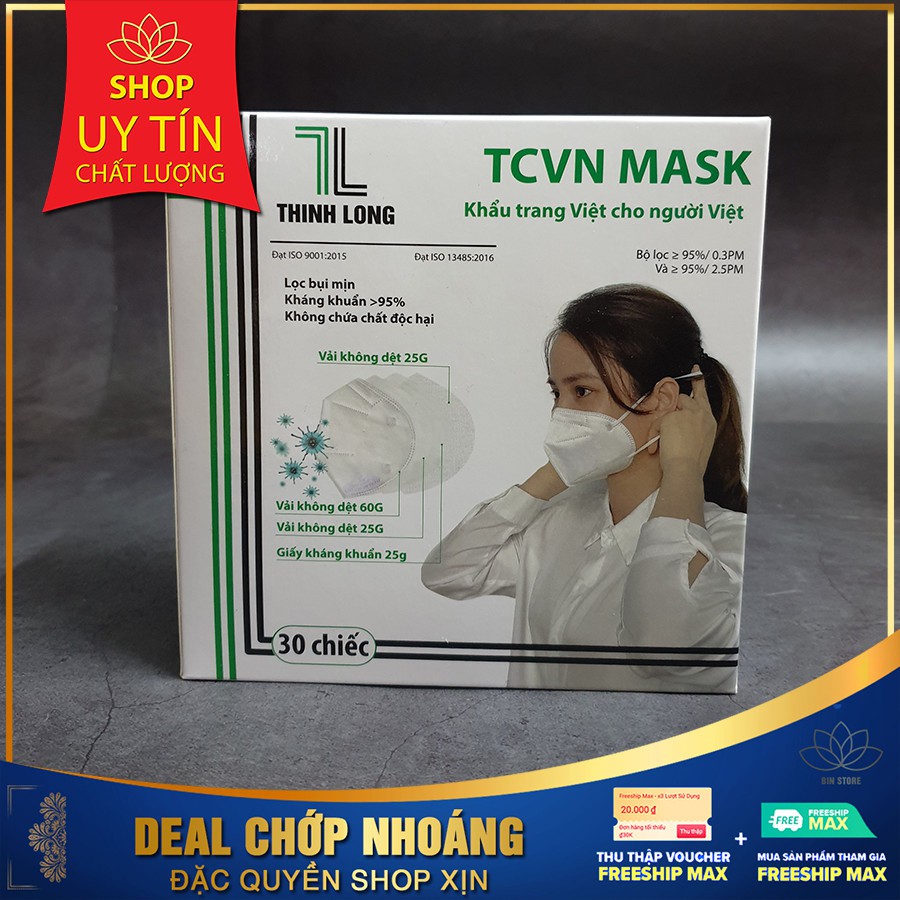 Khẩu Trang Y Tế 5 Lớp TCVN Mask 4 lớp kháng khuẩn hộp 30 cái