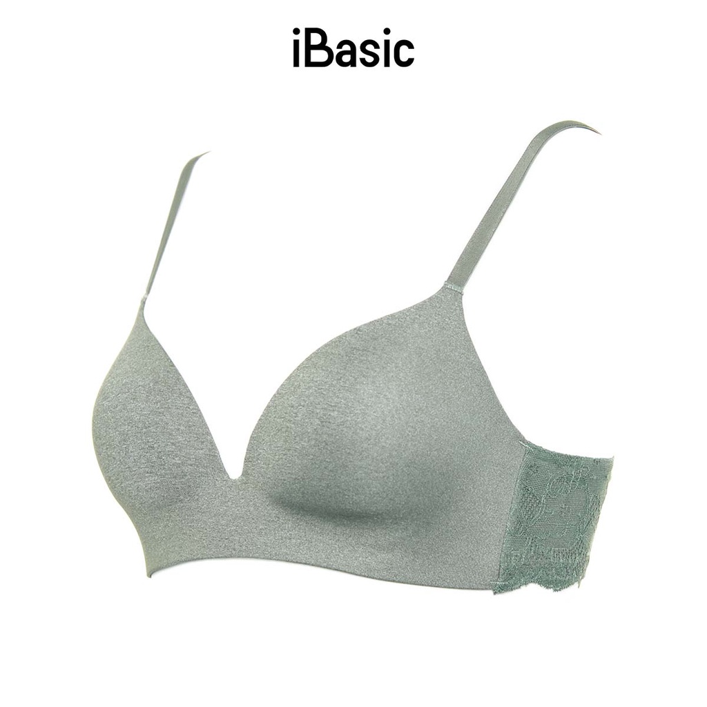 Áo ngực mút mỏng không đường may phối ren T-Shirt iBasic BRAW061