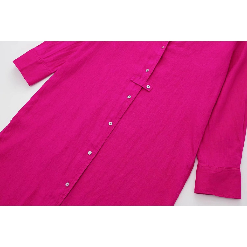 Zara Morocco full tag - Đầm Zara hồng trơn DT9DGG50N10