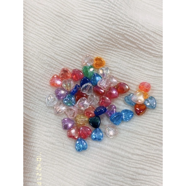 8,5g hạt pha lê hình tim hologram làm đồ handmade