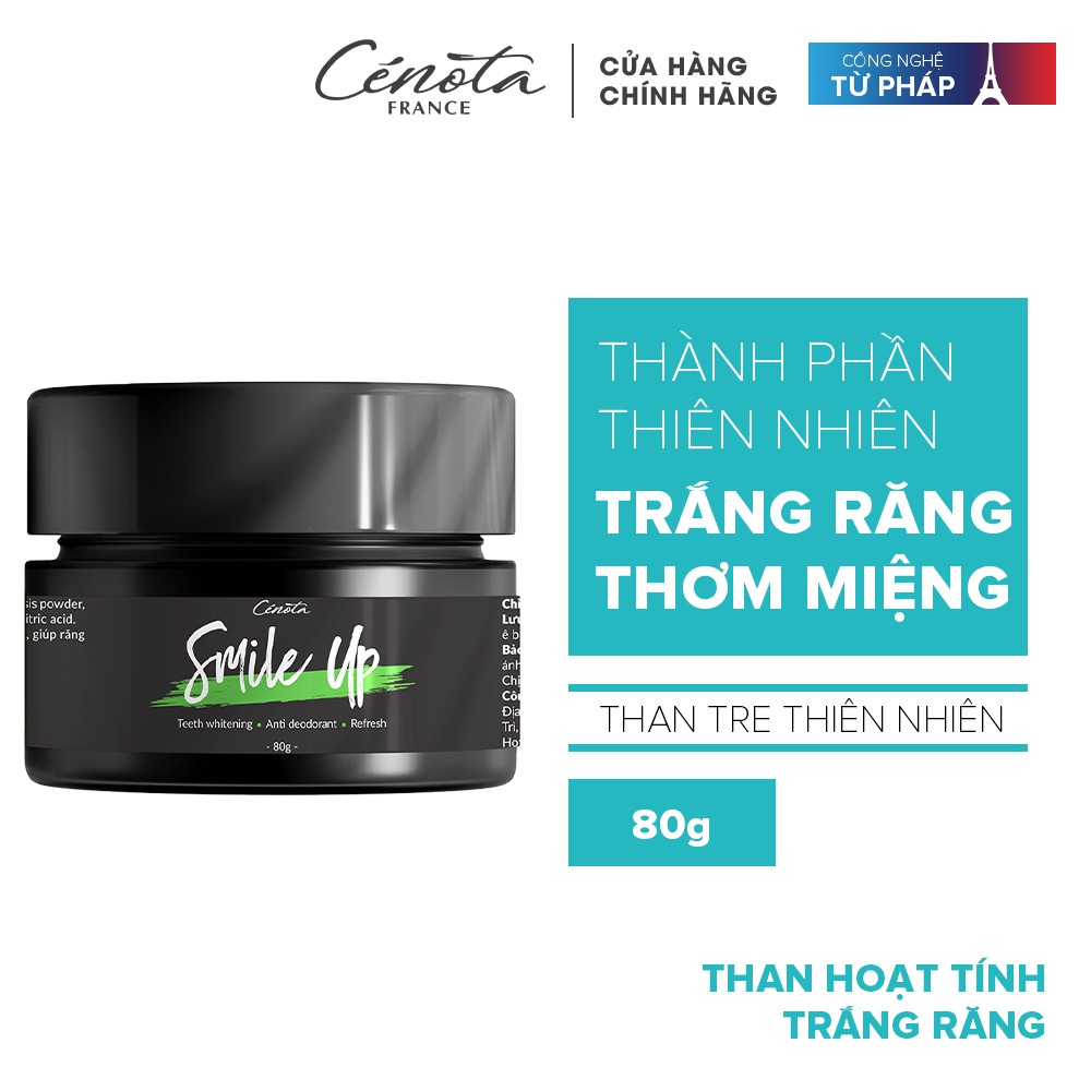 Bột Trắng Răng Than Tre Hoạt Tính Cenota Smile Up 80g