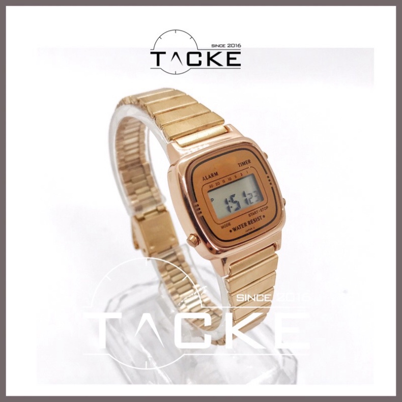 Đồng hồ điện tử nữ mini LA670 dây thép, khóa thông mình điều chỉnh cho vừa tay, thiết kế thời trang.