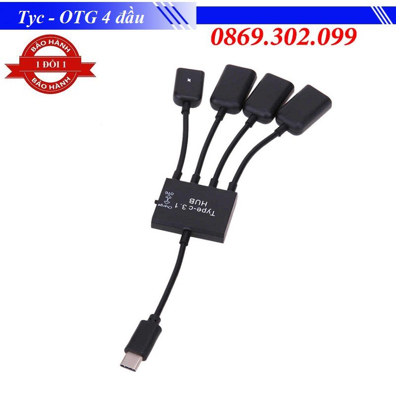 Cáp OTG Type-C ra 3 cổng USB