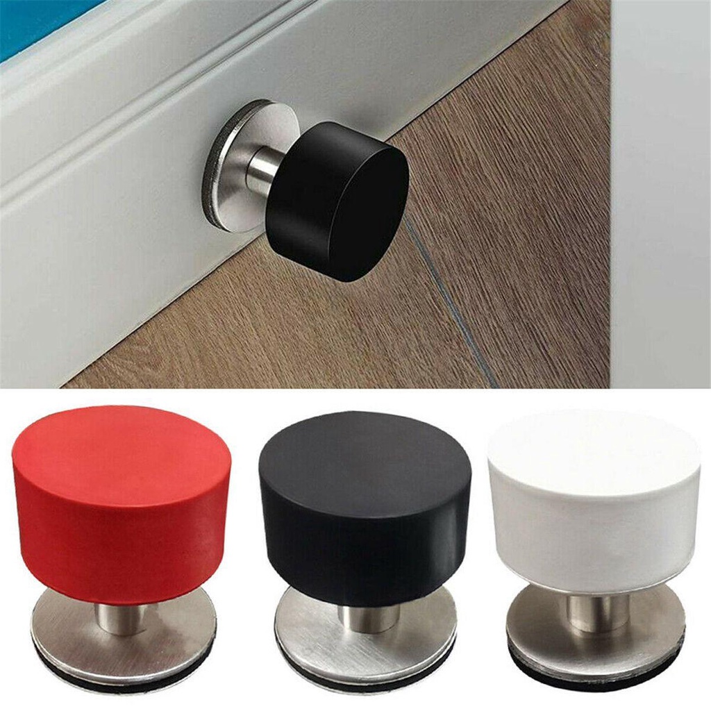 YANN1 Dụng Cụ Chặn Cửa Bằng Cao Su Tự Dính Không Cần Đục Lỗ