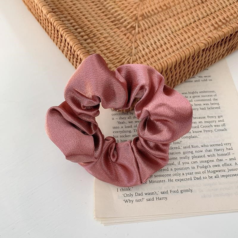 Dây Buộc Tóc Satin Màu Trơn Cỡ Lớn Phong Cách Hàn Quốc Yanfei Yu Shuxin Đa Năng