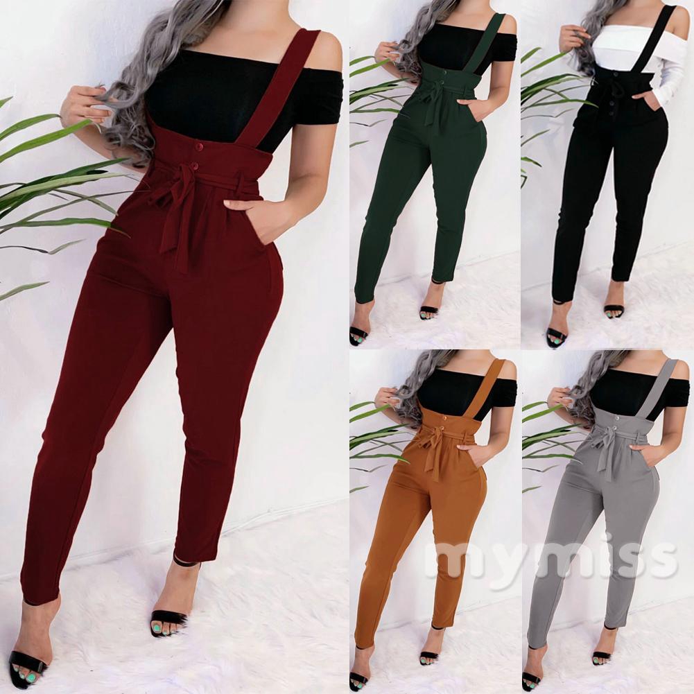 Jumpsuit nữ áo liền quần dài lưng cao xinh xắn