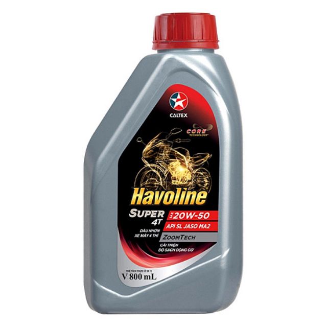 Dầu nhớt Xe số Caltex 20W50 Havoline Super 4T (0.8L) caltec