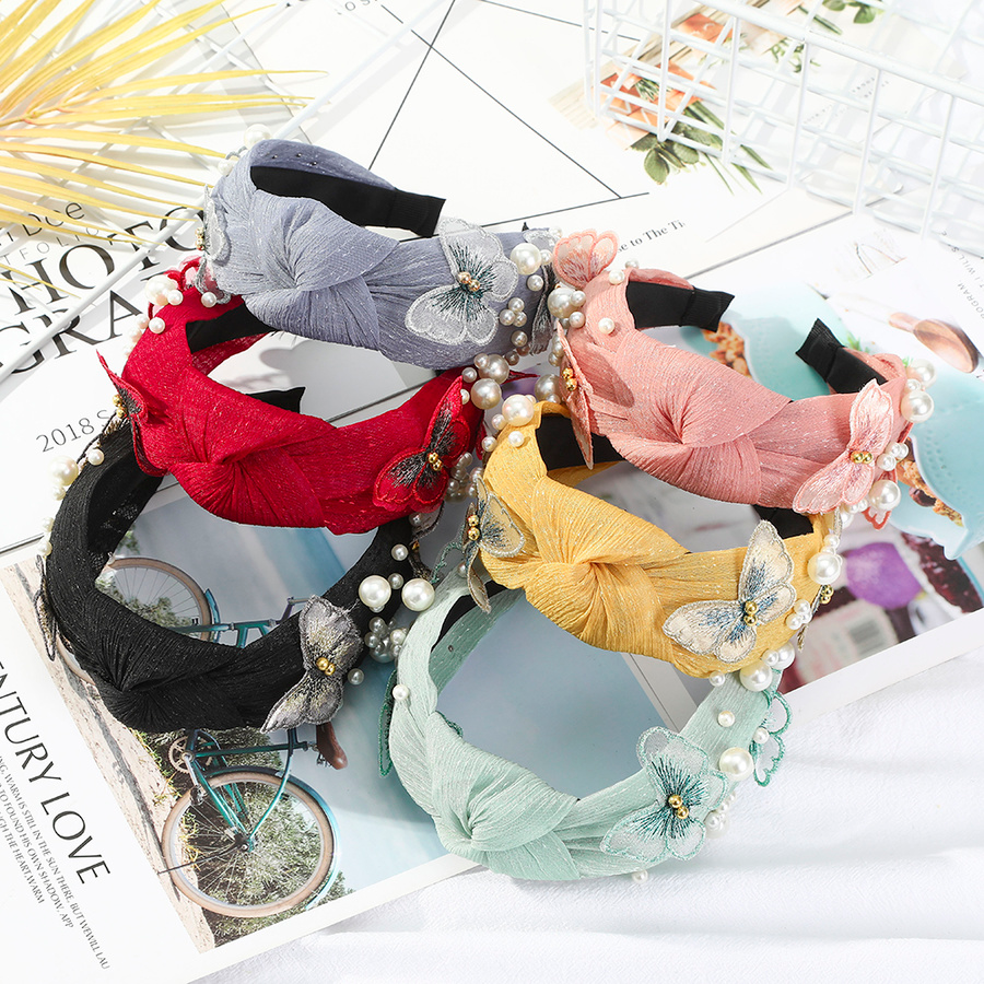 Băng đô họa tiết bướm đính ngọc trai thời trang dành cho nữ