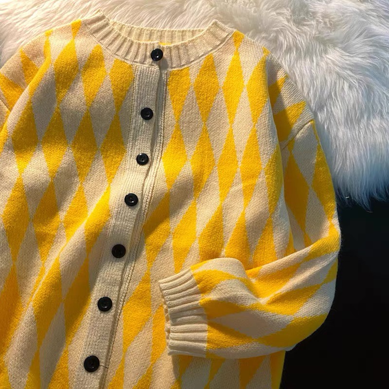 Áo khoác cardigan ô quả trám - AC-G06