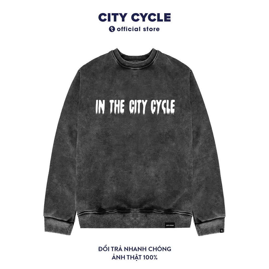 Áo sweater local brand Acid in the City Cycle nỉ cua loang form rộng oversize unisex