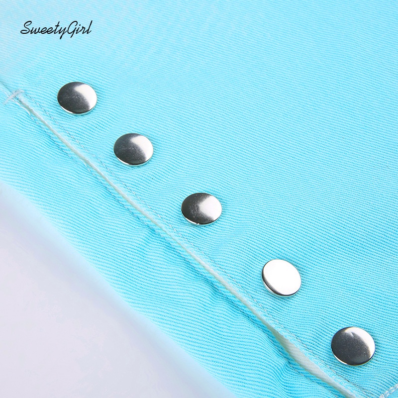 Quần Jean Dài Lưng Thấp Dáng Rộng Phối Nút Màu Gradient Thời Trang 2022 Cho Nữ