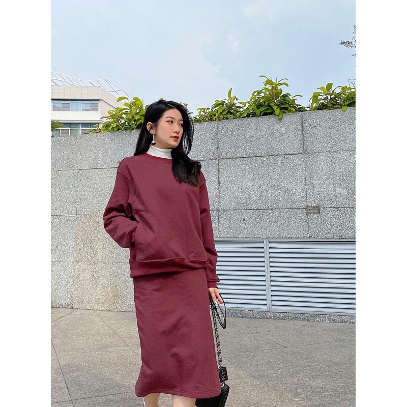 Bộ áo váy nỉ thu đông AfterBefore | BigBuy360 - bigbuy360.vn